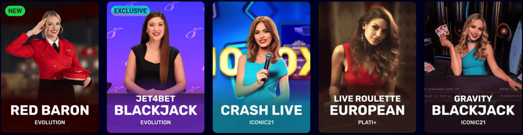 Live Dealer Casino Action Jet4Bet Casino